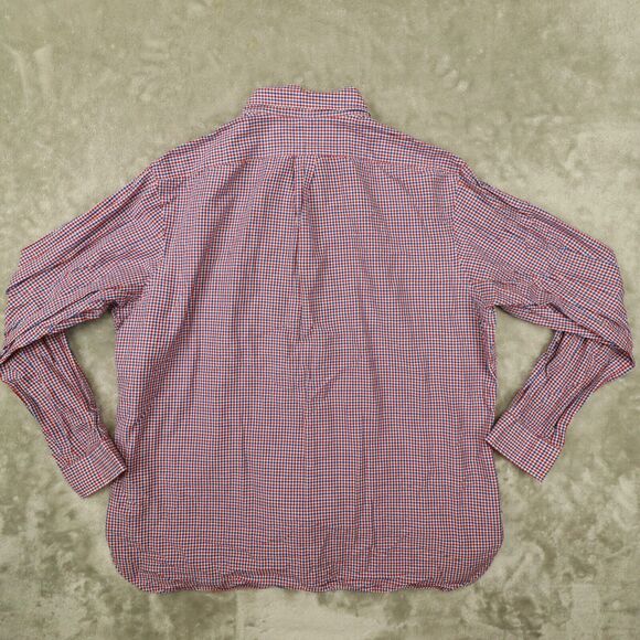 Ralph Lauren Men's Red Blue Gingham Plaid Linen Cotton Blend Button Up size XXL - Picture 5 of 10